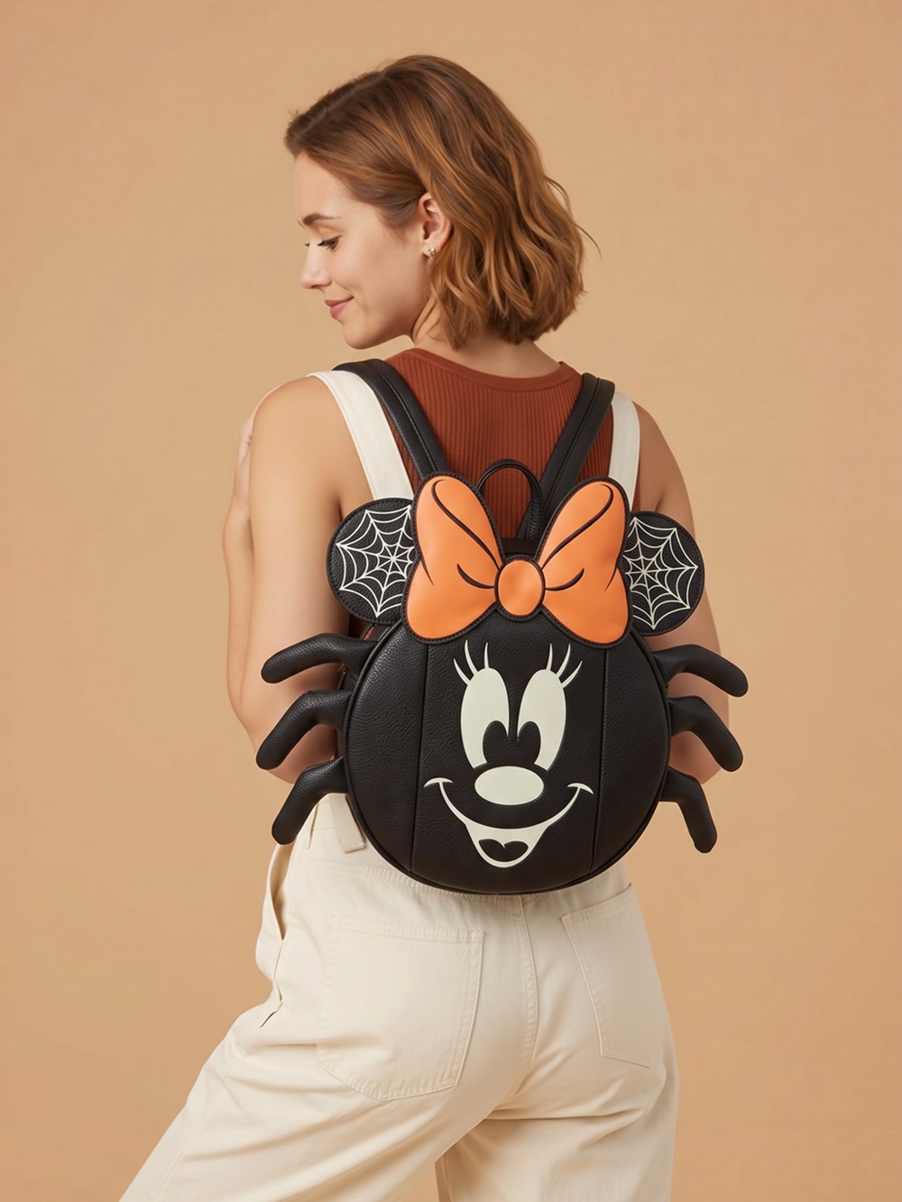 Loungefly Black & Orange Minnie Spider Backpack